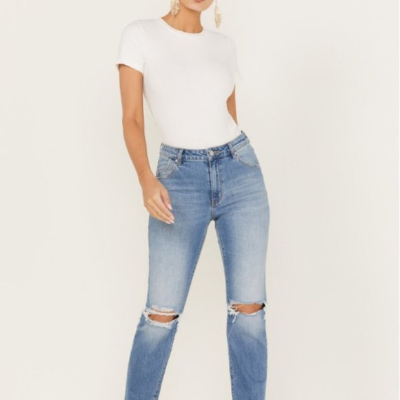 Rolla's Australia NWT Women's Medium Wash Mid Rise Miller Cropped Jeans 32/28 - Picture 16 of 16